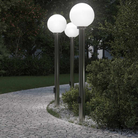 Vidaxx borne d'éclairage avec douille 3 pièces 120 cm acier inoxydable IP44