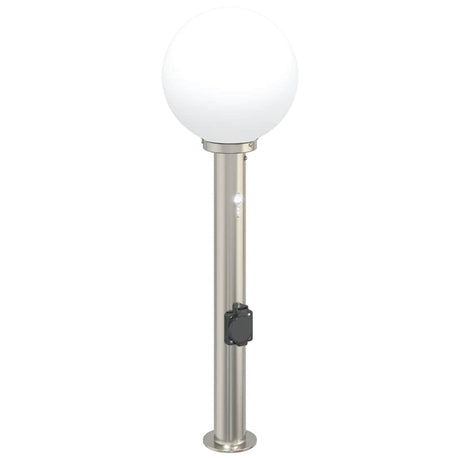 Borne d'éclairage Vidaxl avec capteur et douille 80 cm inox IP44
