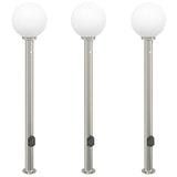 Vidaxx borne d'éclairage avec capteur et prise 3 pièces 120 cm inox IP44