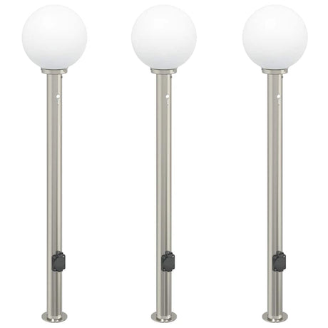 Vidaxx borne d'éclairage avec capteur et prise 3 pièces 120 cm inox IP44