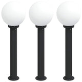 VidaXL borne d'éclairage 3 pièces 80 cm noir IP44