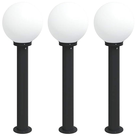 VidaXL borne d'éclairage 3 pièces 80 cm noir IP44