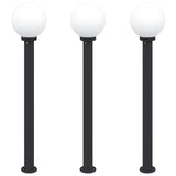 VidaXL borne d'éclairage 3 pièces 120 cm noir IP44