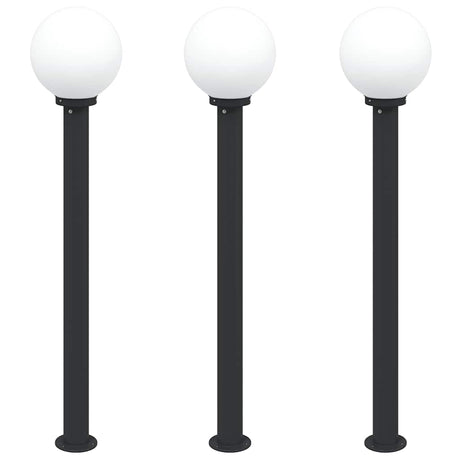 VidaXL borne d'éclairage 3 pièces 120 cm noir IP44