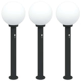 VidaXL borne d'éclairage avec capteur 3 pièces 80 cm noir IP44