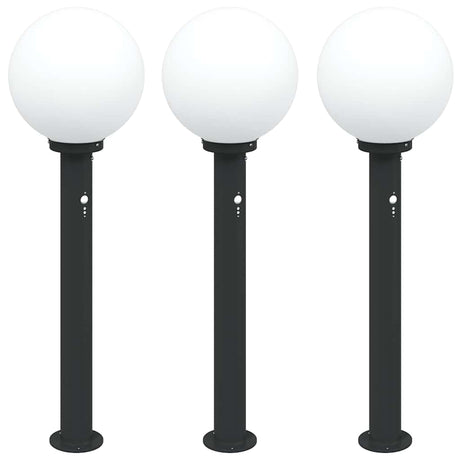VidaXL borne d'éclairage avec capteur 3 pièces 80 cm noir IP44