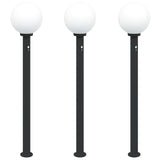 VidaXL borne d'éclairage avec capteur 3 pièces 120 cm noir IP44