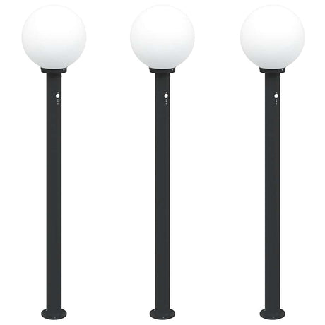 VidaXL borne d'éclairage avec capteur 3 pièces 120 cm noir IP44