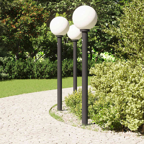 VidaXL borne d'éclairage avec capteur 3 pièces 120 cm noir IP44