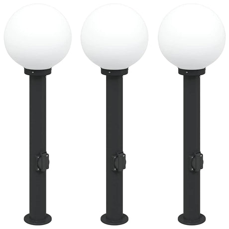 Vidaxx borne d'éclairage avec prise 3 pièces 80 cm noir IP44