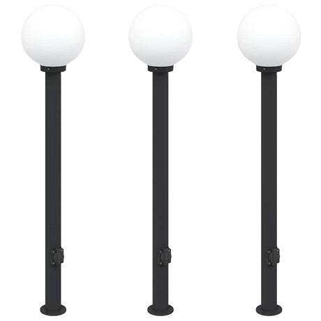 Vidaxx borne d'éclairage avec prise 3 pièces 120 cm noir IP44
