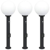 Vidaxx borne d'éclairage avec capteur et prise 3 pièces 80 cm noir IP44