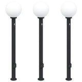 Vidaxx borne d'éclairage avec capteur et prise 3 pièces 120 cm noir IP44