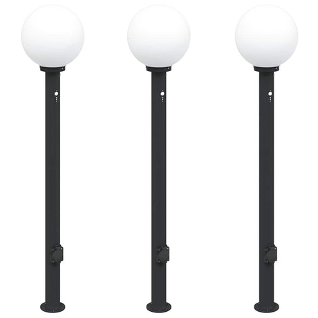 Vidaxx borne d'éclairage avec capteur et prise 3 pièces 120 cm noir IP44