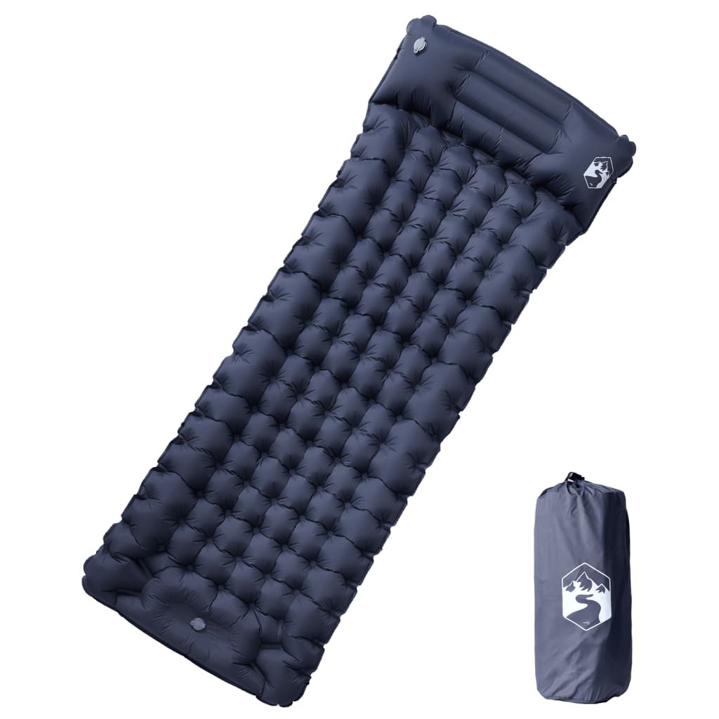 Vidaxl matelas de camping avec oreiller autogonflant 1 personne gris