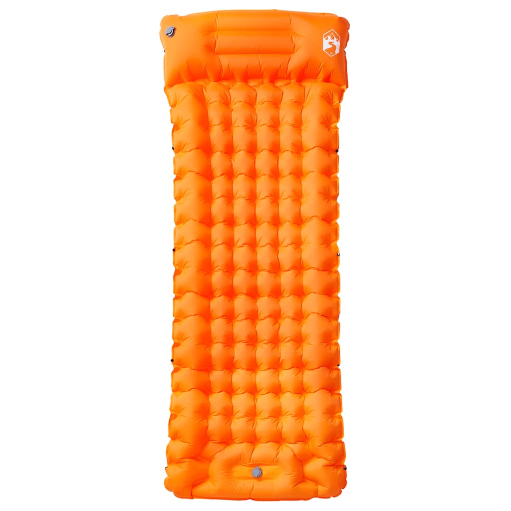 Vidaxl matelas de camping avec oreiller autogonflant 1 personne orange