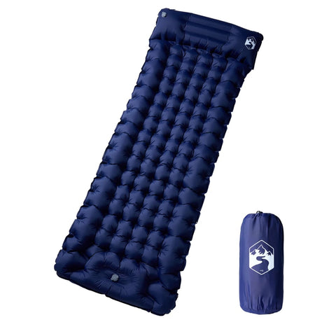 VidaXL matelas de camping avec oreiller autogonflant 1 personne bleu marine