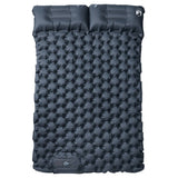 Vidaxl matelas de camping avec oreillers autogonflant 2 personnes gris