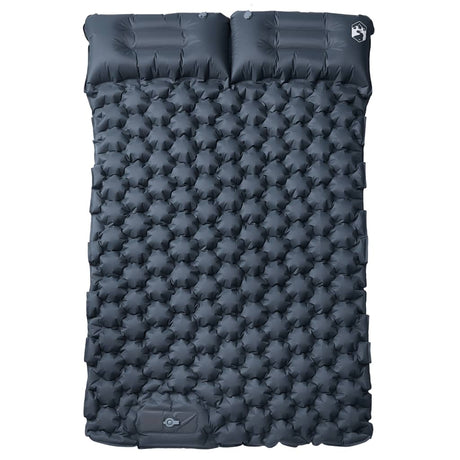 Vidaxl matelas de camping avec oreillers autogonflant 2 personnes gris