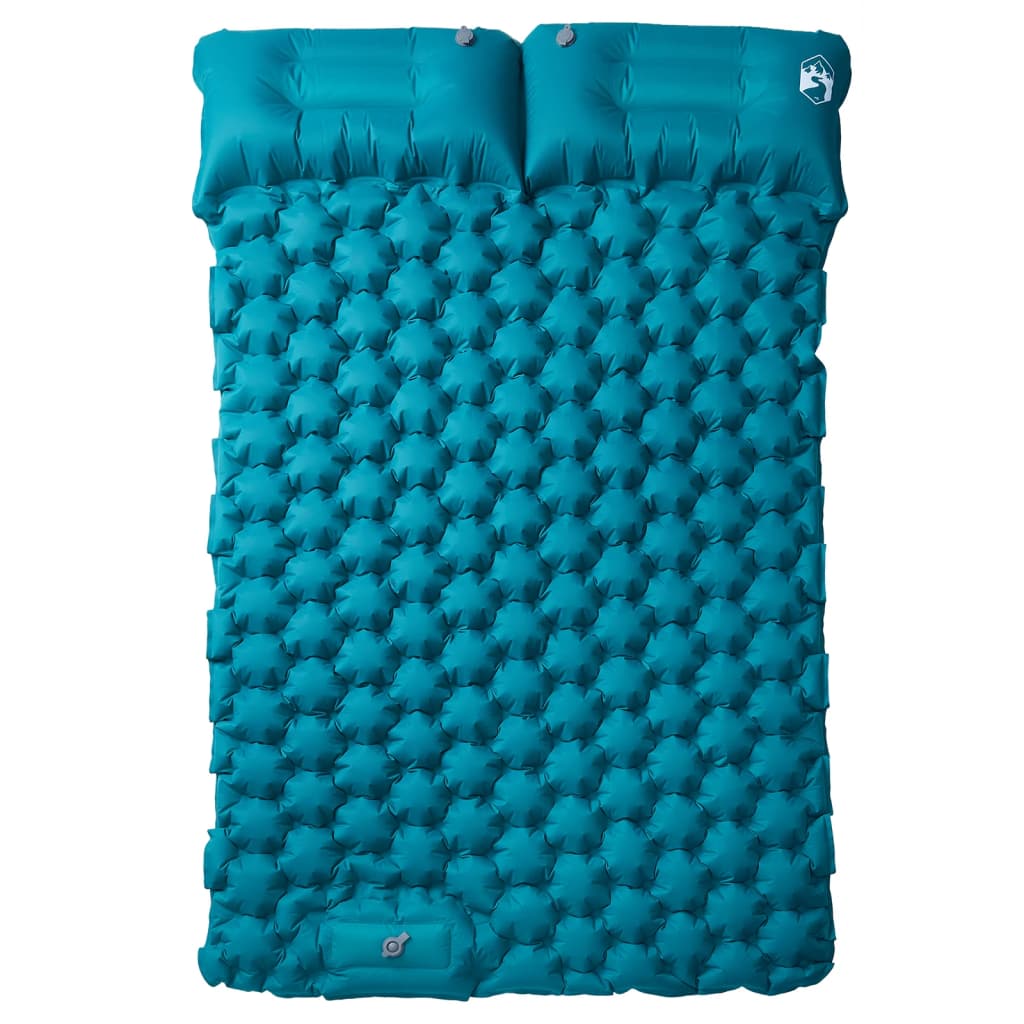VidaXL Matelas de camping avec oreillers autogonflant 2 personnes bleu
