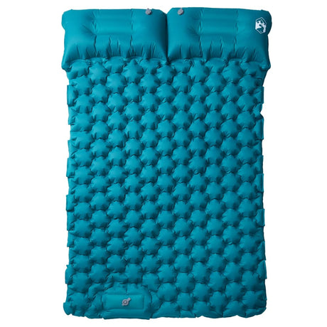 VidaXL Matelas de camping avec oreillers autogonflant 2 personnes bleu