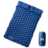 Vidaxl matelas de camping avec oreillers autogonflant 2 personnes bleu marine