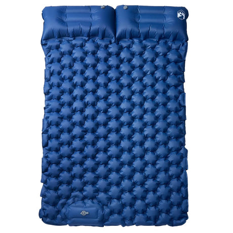 Vidaxl matelas de camping avec oreillers autogonflant 2 personnes bleu marine
