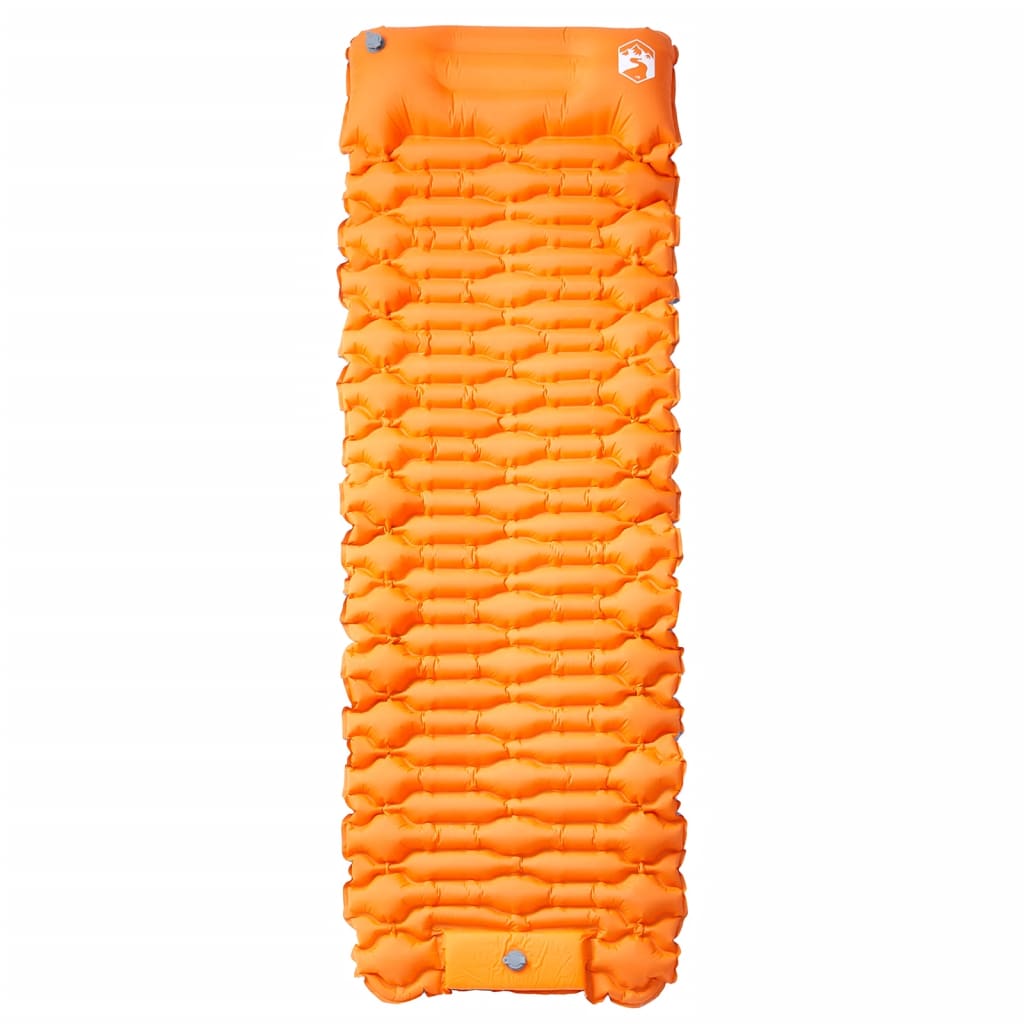 Vidaxl matelas de camping avec oreiller autogonflant 1 personne orange