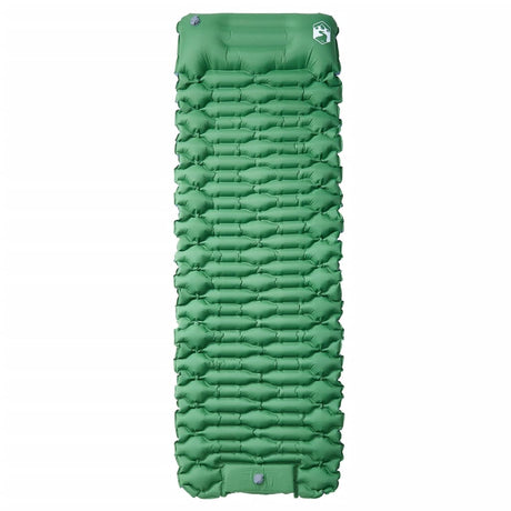 Vidaxl matelas de camping avec oreiller autogonflant 1 personne vert