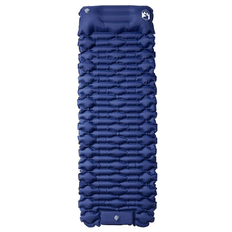 VidaXL matelas de camping avec oreiller autogonflant 1 personne bleu marine