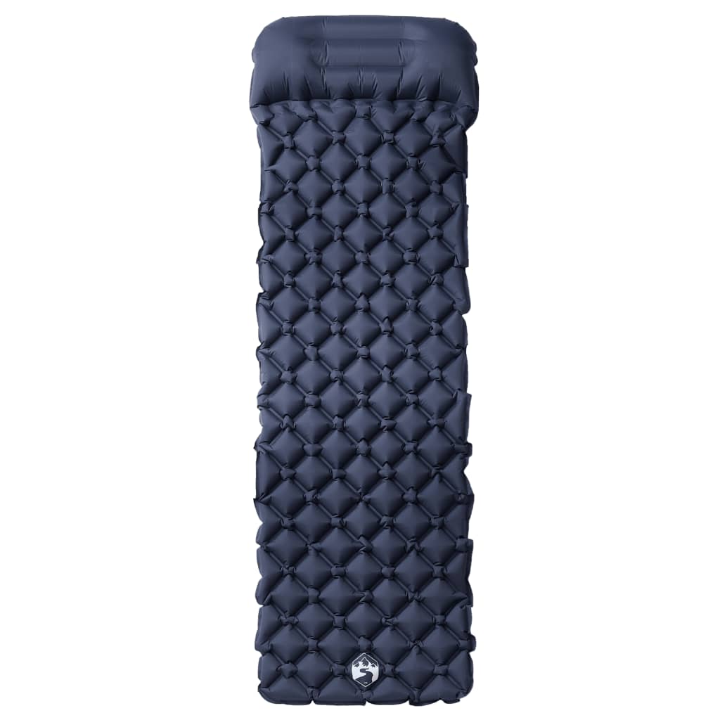 Vidaxl matelas de camping avec oreiller gonflable 1 personne gris