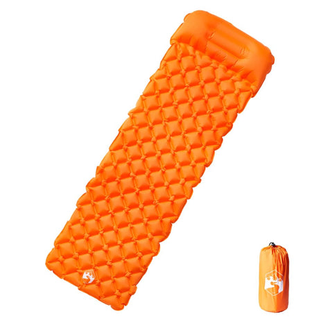 Vidaxl matelas de camping avec oreiller gonflable 1 personne orange