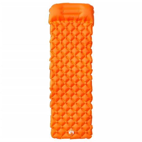 Vidaxl matelas de camping avec oreiller gonflable 1 personne orange
