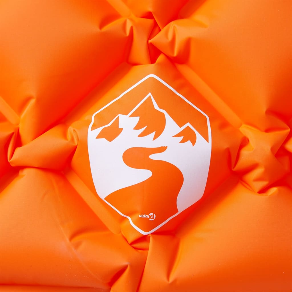 Vidaxl matelas de camping avec oreiller gonflable 1 personne orange