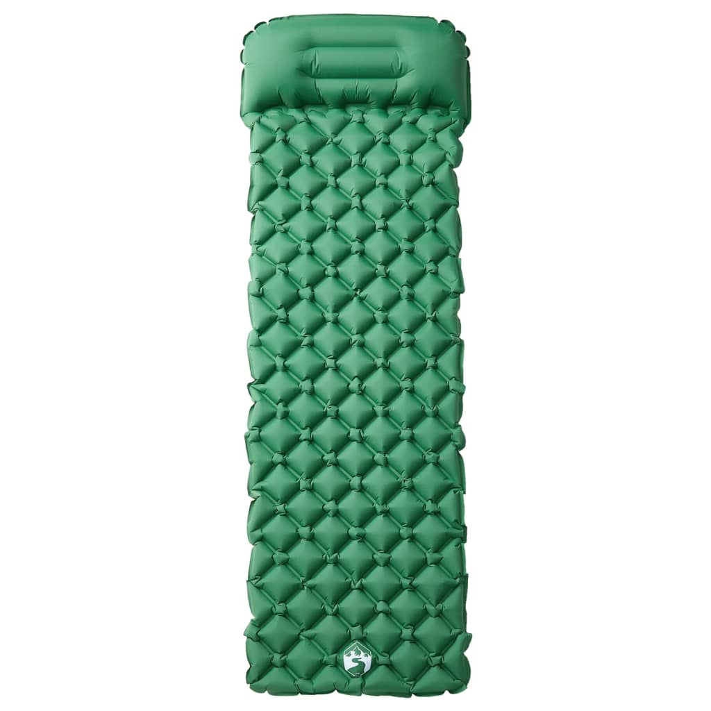 Vidaxx matelas de camping avec oreiller gonflable 1 personne vert
