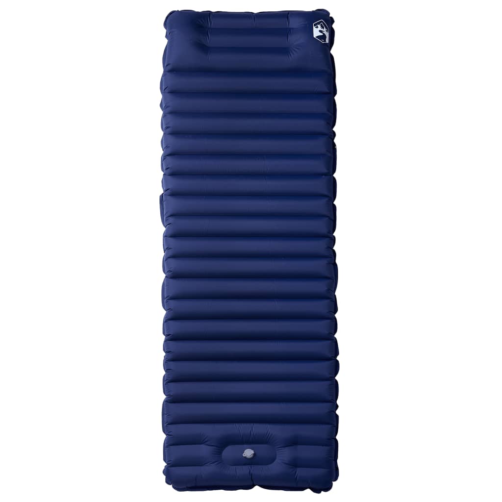VidaXL matelas de camping avec oreiller autogonflant 1 personne bleu marine