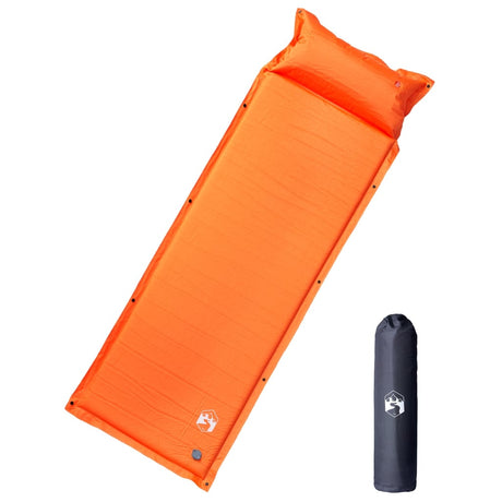 Vidaxl matelas de camping avec oreiller autogonflant 1 personne orange
