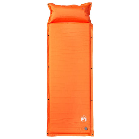 Vidaxl matelas de camping avec oreiller autogonflant 1 personne orange