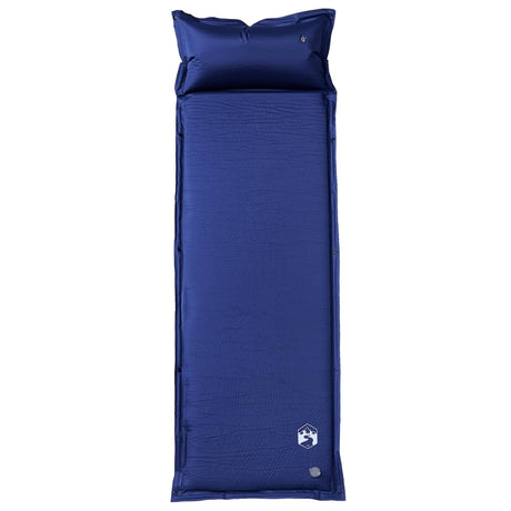 VidaXL matelas de camping avec oreiller autogonflant 1 personne bleu marine