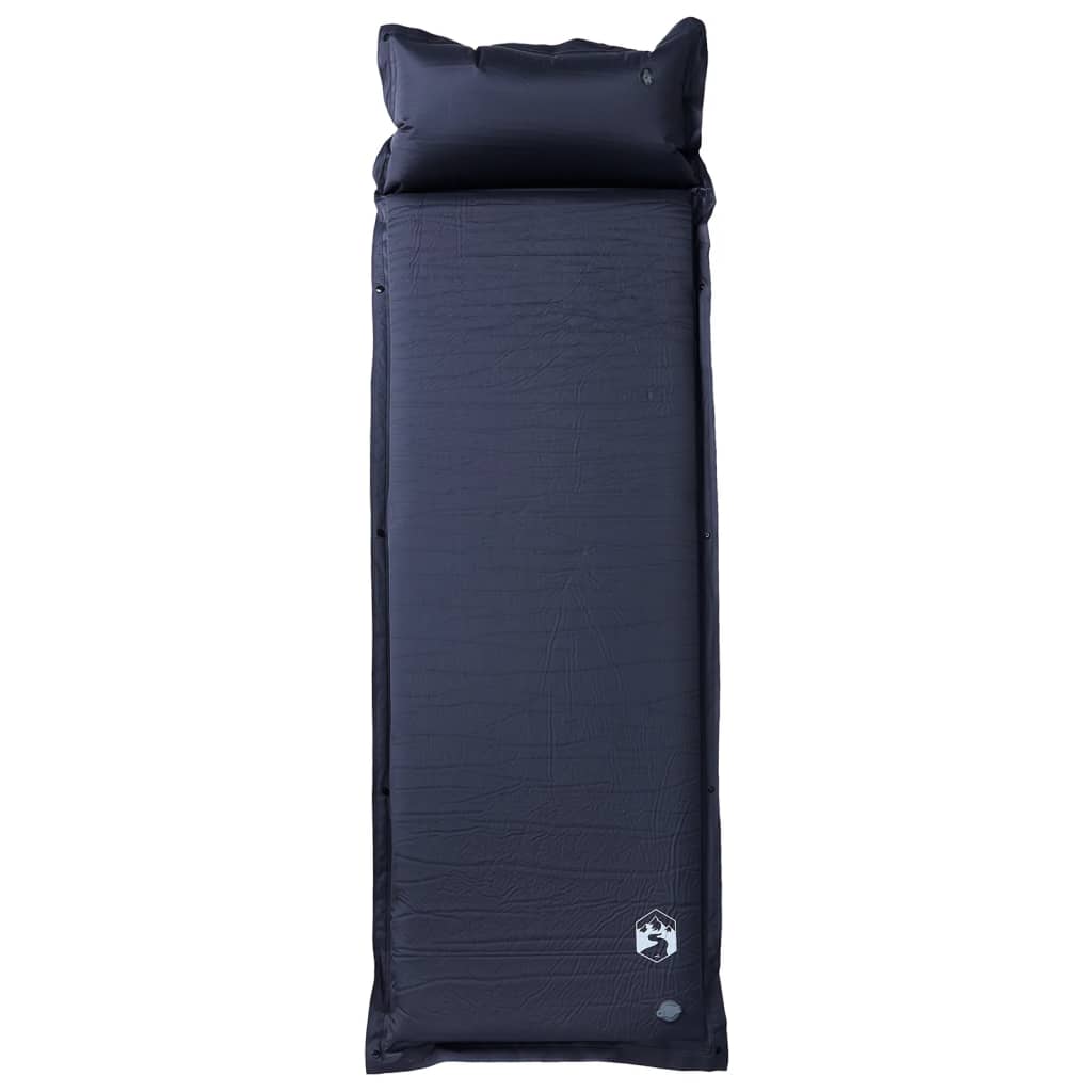 Vidaxl matelas de camping avec oreiller autogonflant 1 personne gris
