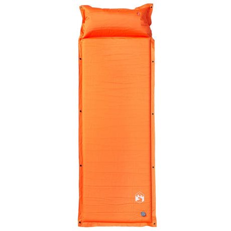 Vidaxl matelas de camping avec oreiller autogonflant 1 personne orange