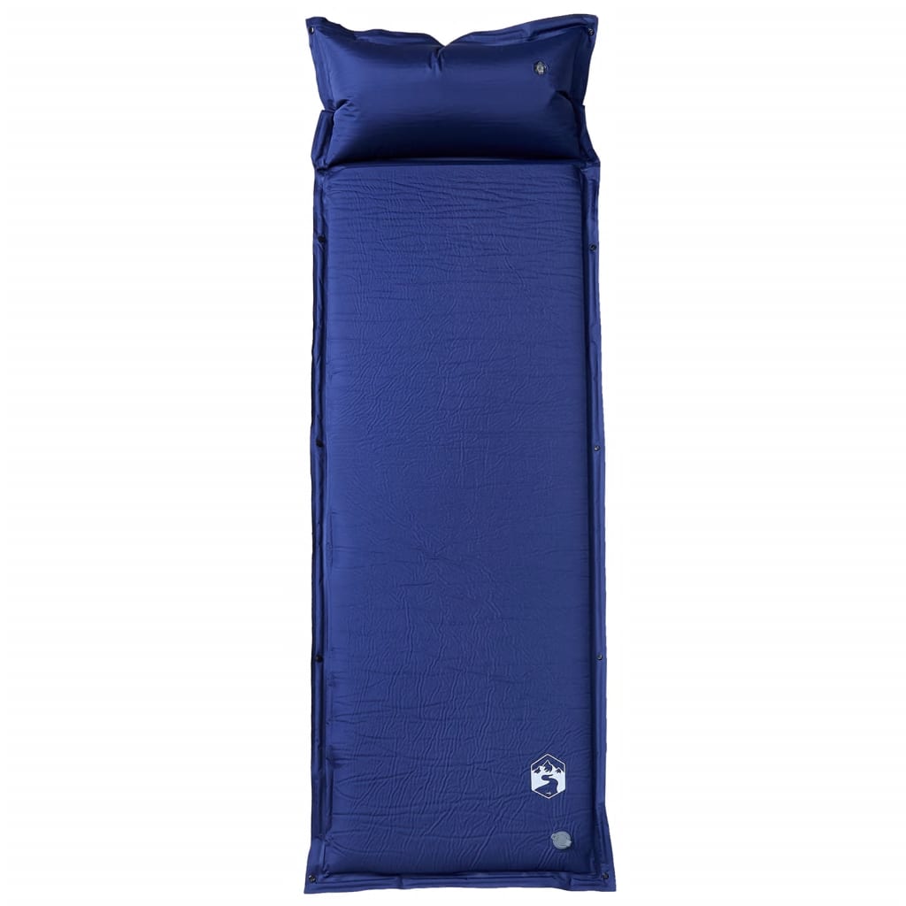 VidaXL matelas de camping avec oreiller autogonflant 1 personne bleu marine