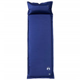 VidaXL matelas de camping avec oreiller autogonflant 1 personne bleu marine