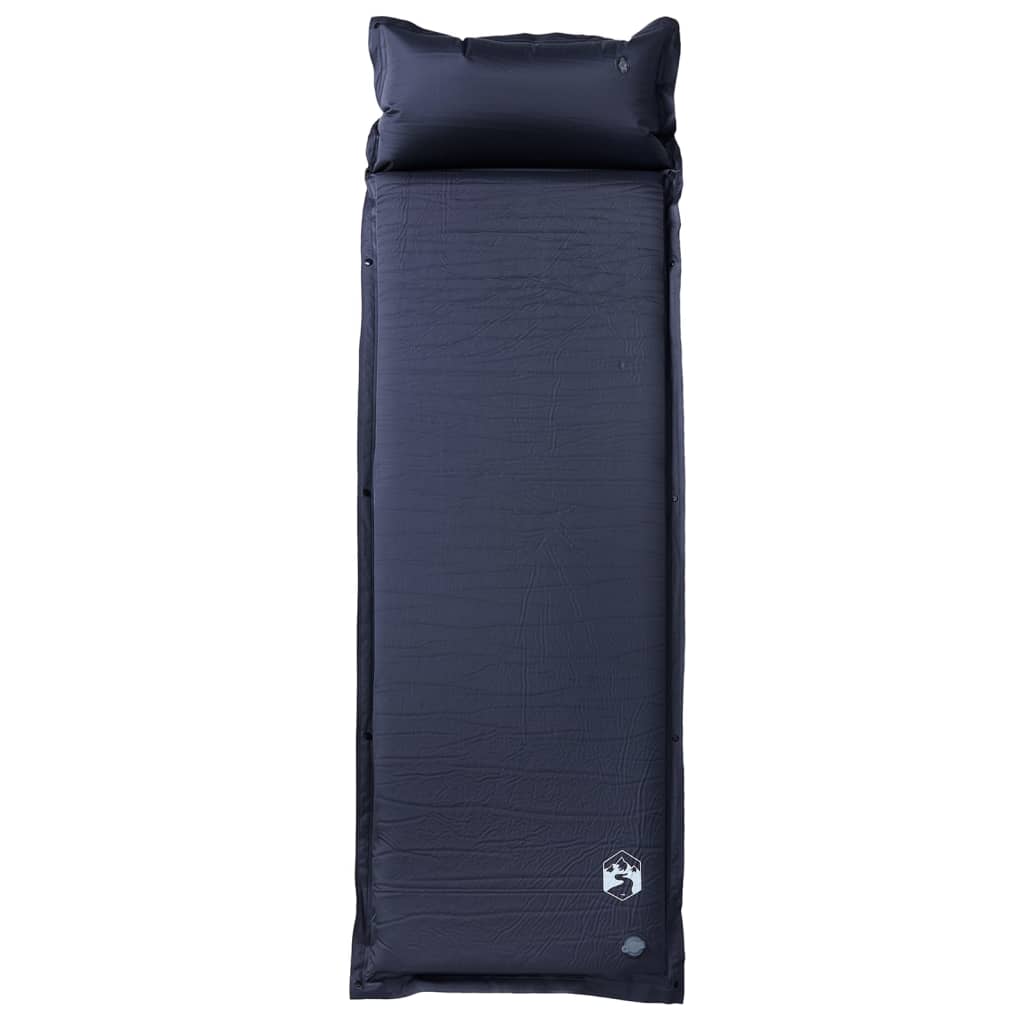 Vidaxl matelas de camping avec oreiller autogonflant 1 personne gris