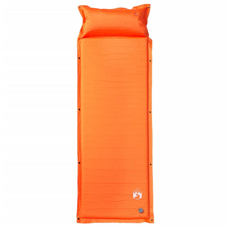 Vidaxl matelas de camping avec oreiller autogonflant 1 personne orange