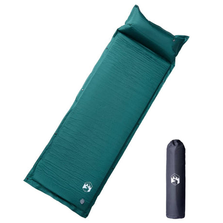 Vidaxl matelas de camping avec oreiller autogonflant 1 personne vert