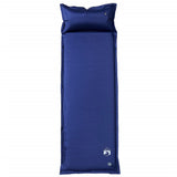 VidaXL matelas de camping avec oreiller autogonflant 1 personne bleu marine