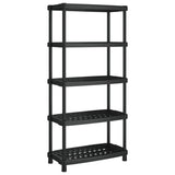 Vidaxx étagère de rangement 5 couches 93,5x45,5x194,5 cm polypropylène noir