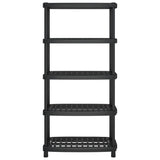 Vidaxx étagère de rangement 5 couches 93,5x45,5x194,5 cm polypropylène noir