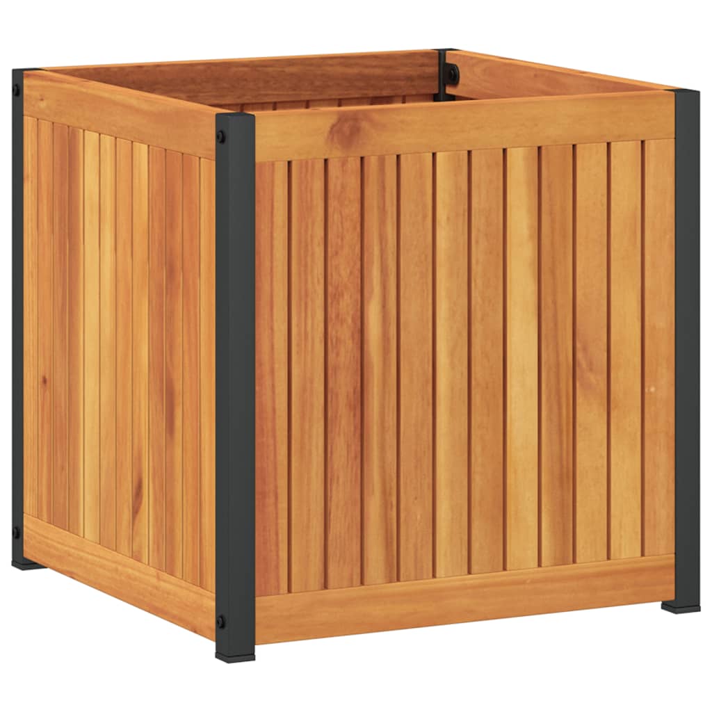 Jardinière Vidaxx 45x45x44 cm bois d'acacia massif et acier